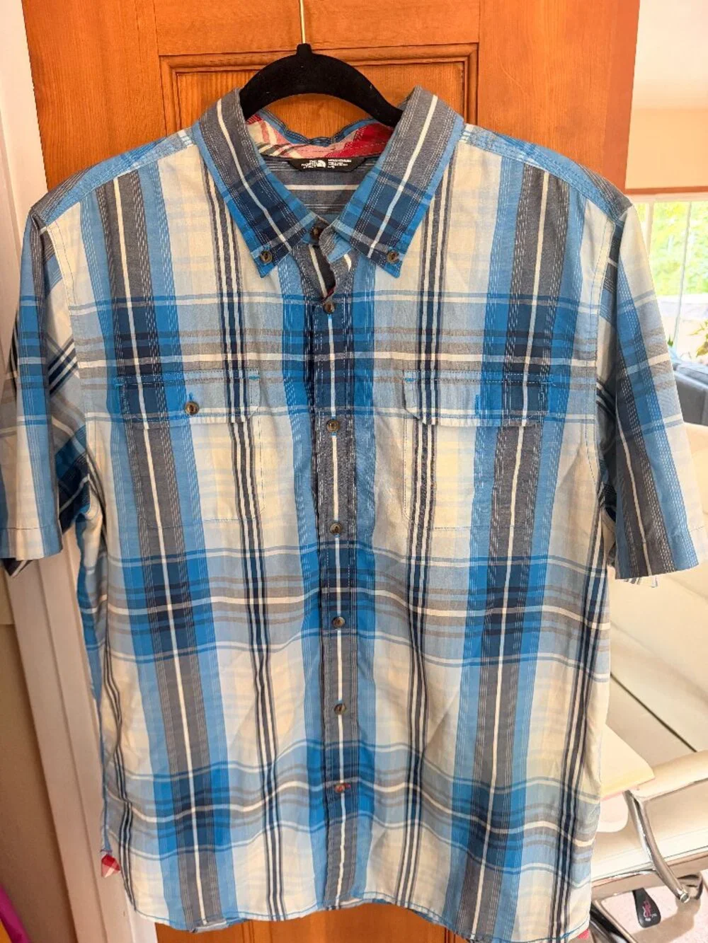 North Face Men's Plaid Button Up Shirt